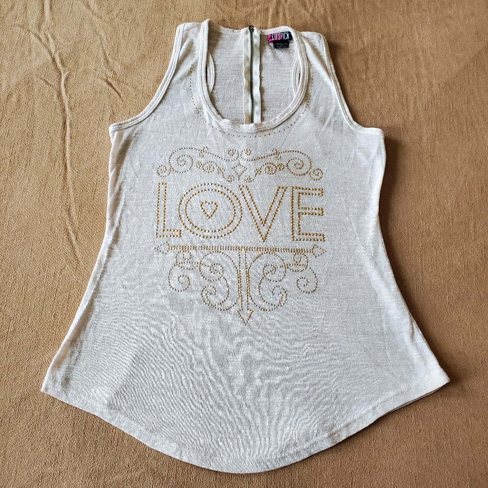 Women's Love Sequin Tank Top Large